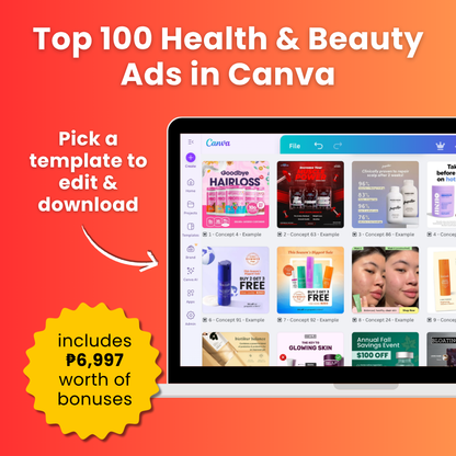 Steal 100 Winning Canva Ad Templates (Health & Beauty Ads)